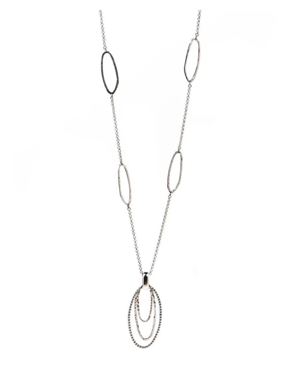 Elegant Silver Necklace with Oval Links